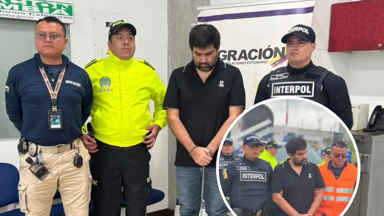 Alias Dimax, custodiado por agentes de la Policía, Interpol y Migración Colombia tras su captura