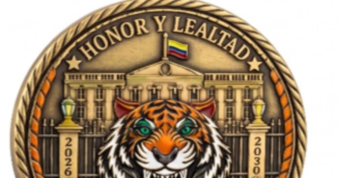Diseño de la moneda protocolaria que cotiza la Presidencia