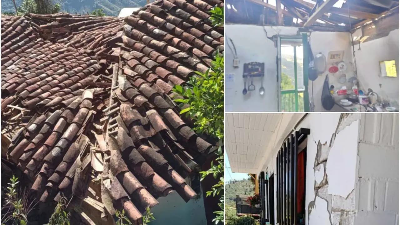 Daños en viviendas de Antioquia tras el terremoto