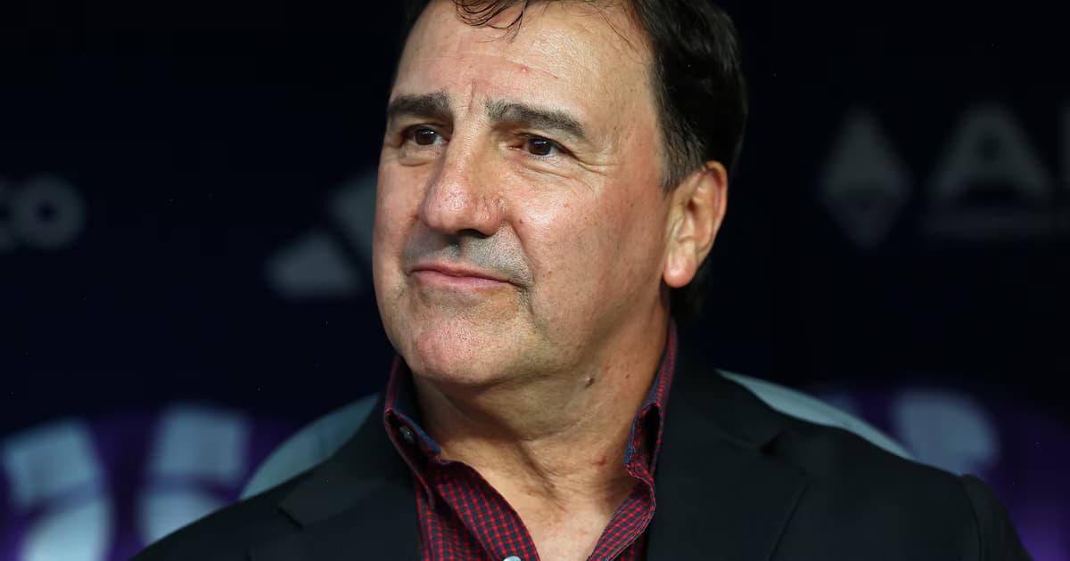 El técnico Néstor Lorenzo durante una rueda de prensa de la Selección Colombia