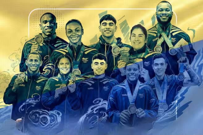 Deportistas colombianos en el podio de los Juegos Centroamericanos y del Caribe de Santo Domingo 2026