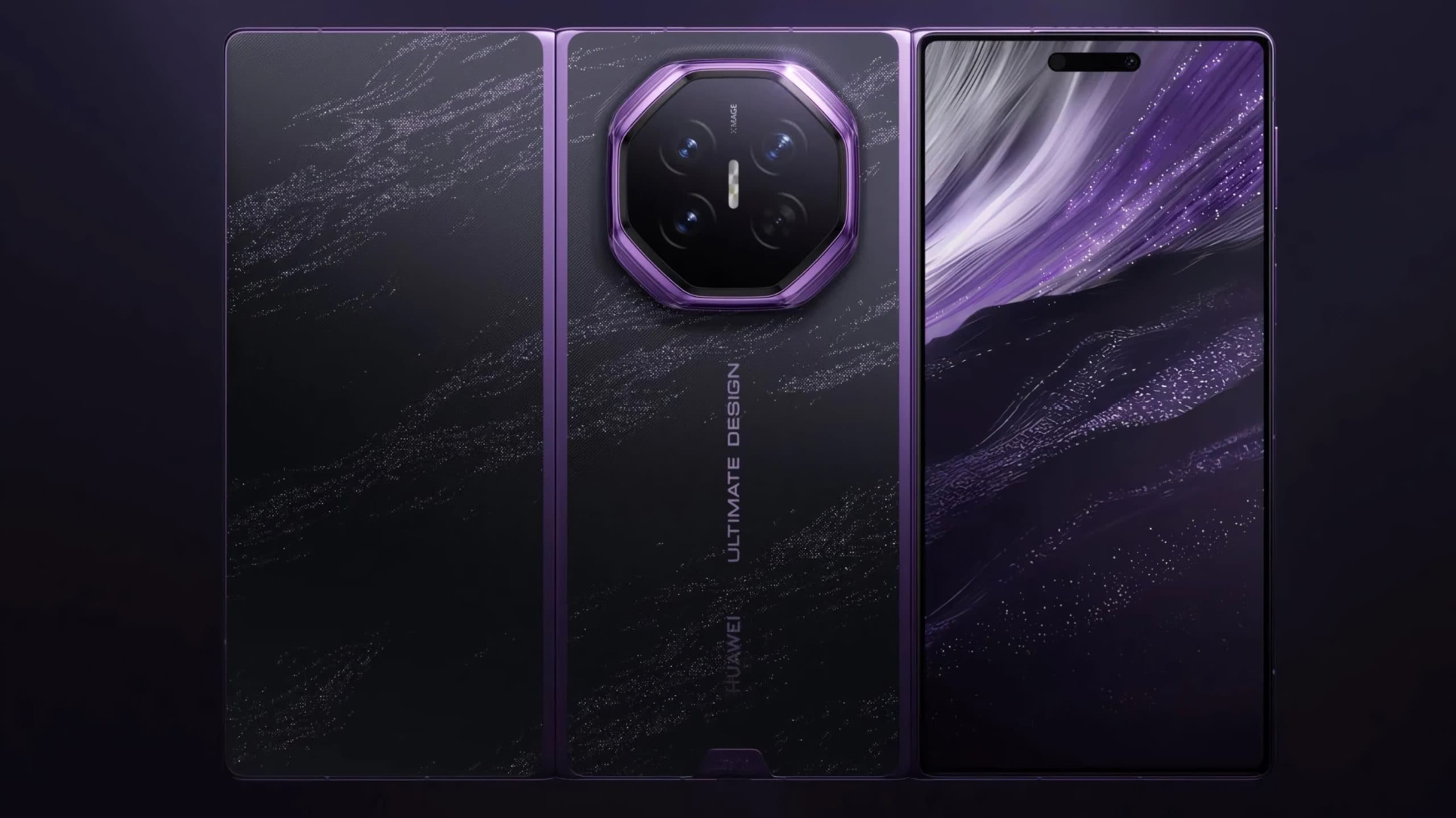 El teléfono Huawei Mate XT 2 desplegado, con su pantalla de triple pliegue