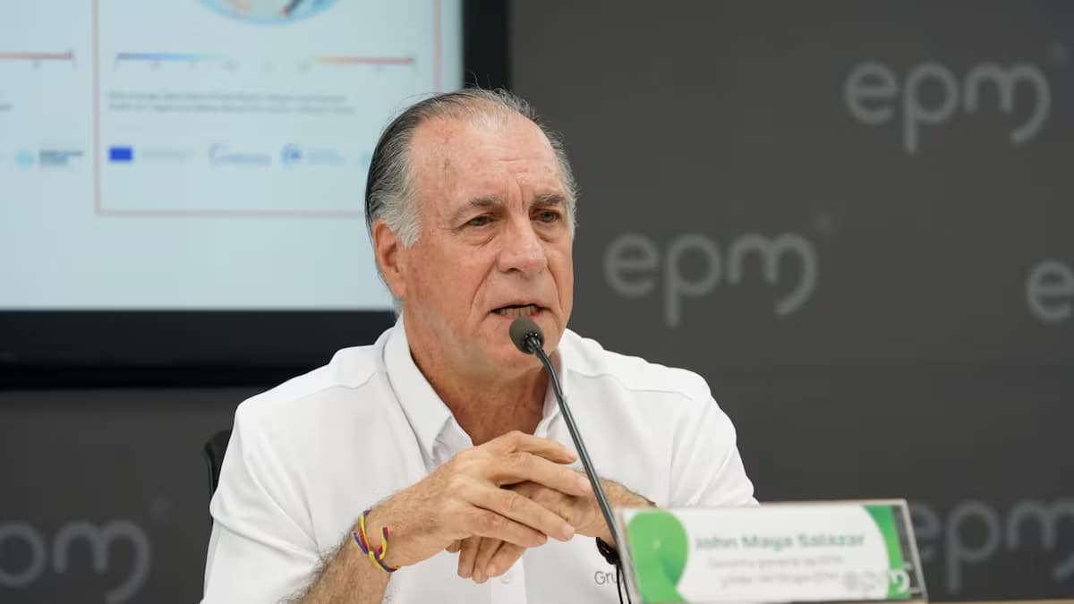 John Maya Salazar, gerente general de EPM, durante una rueda de prensa en Medellín