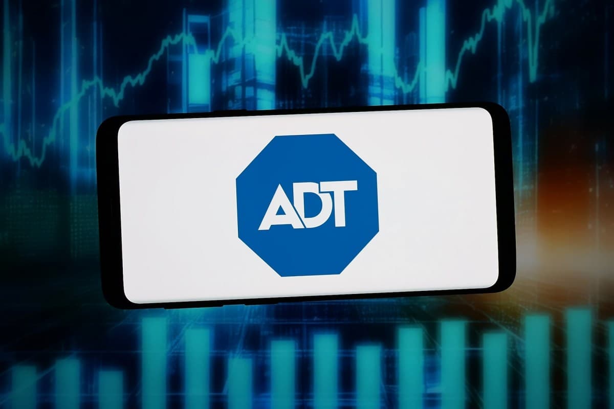 Teléfono móvil con el logotipo de ADT