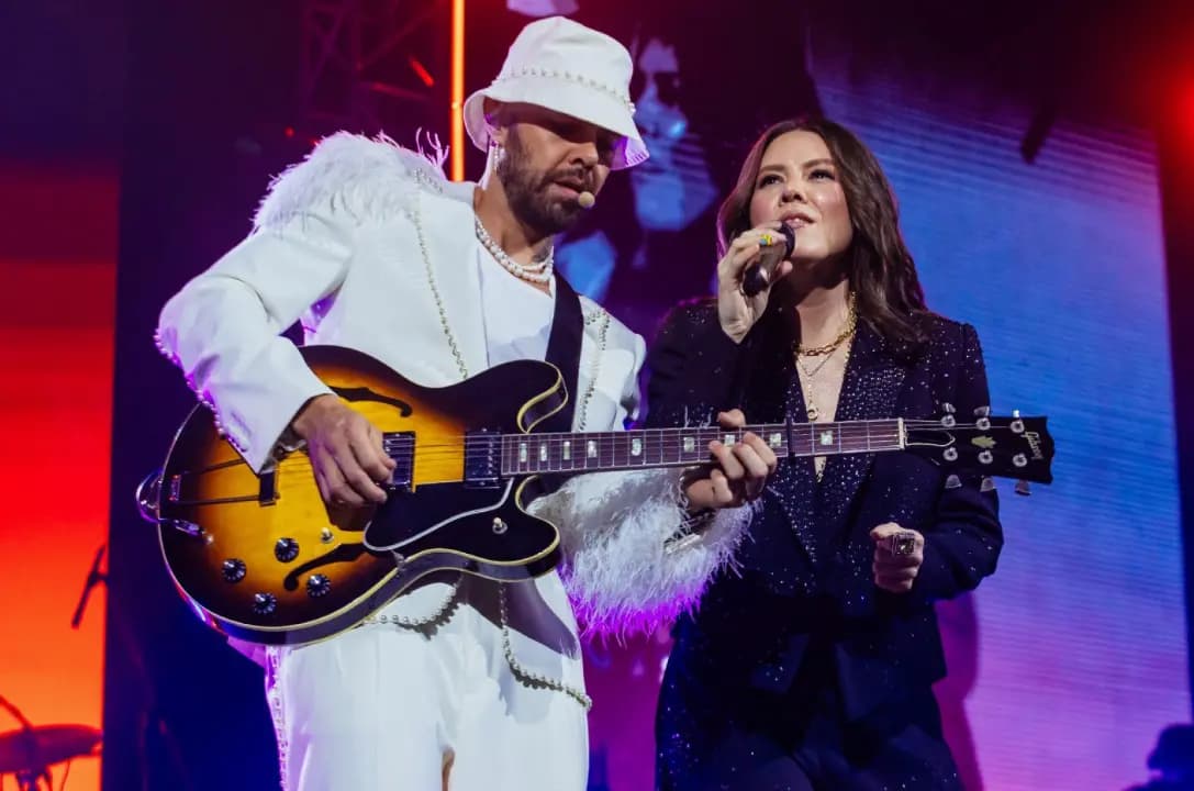 Jesse y Joy Huerta durante un concierto del dúo Jesse & Joy