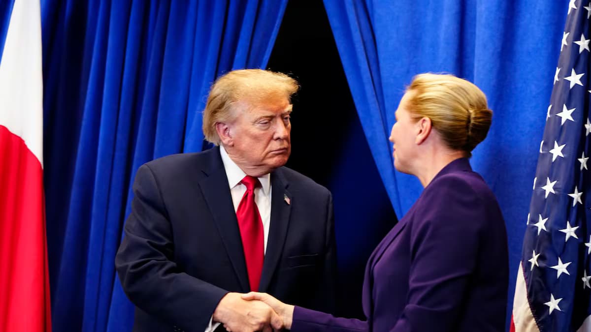 Ceremonia de firma del acuerdo de seguridad sobre Groenlandia en Nueva York