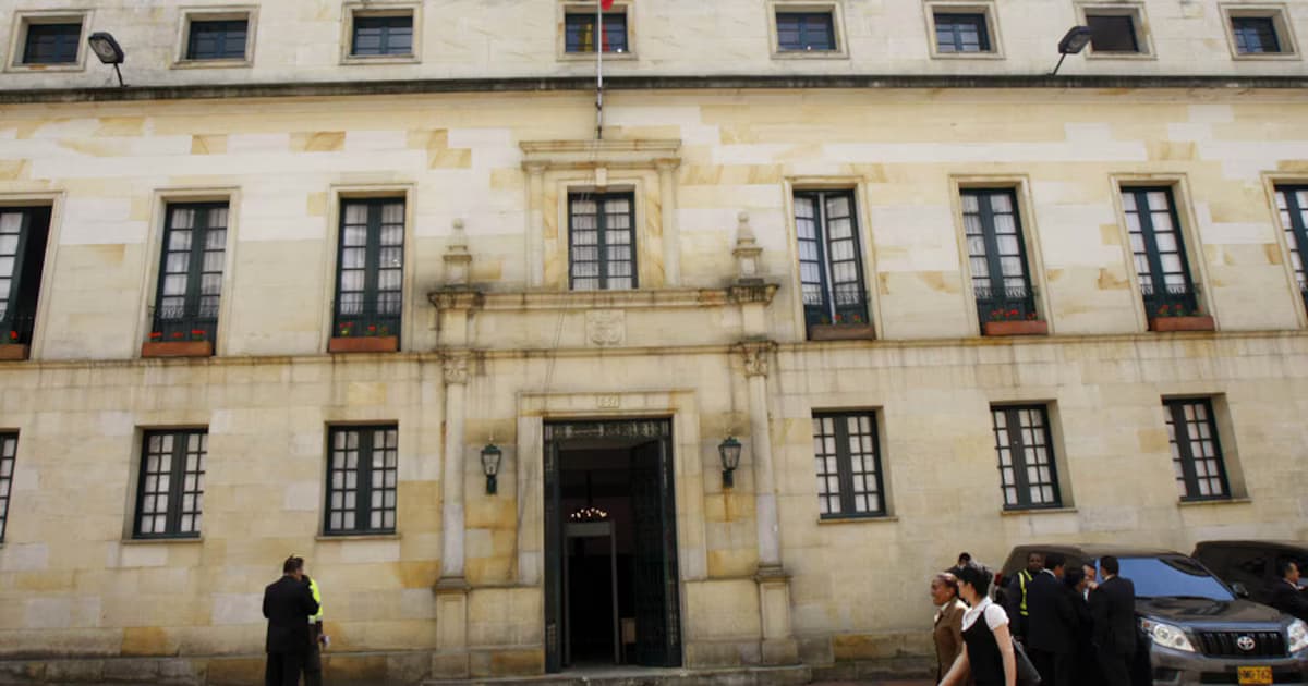 Fachada de la sede de la Cancillería colombiana, en el centro de Bogotá