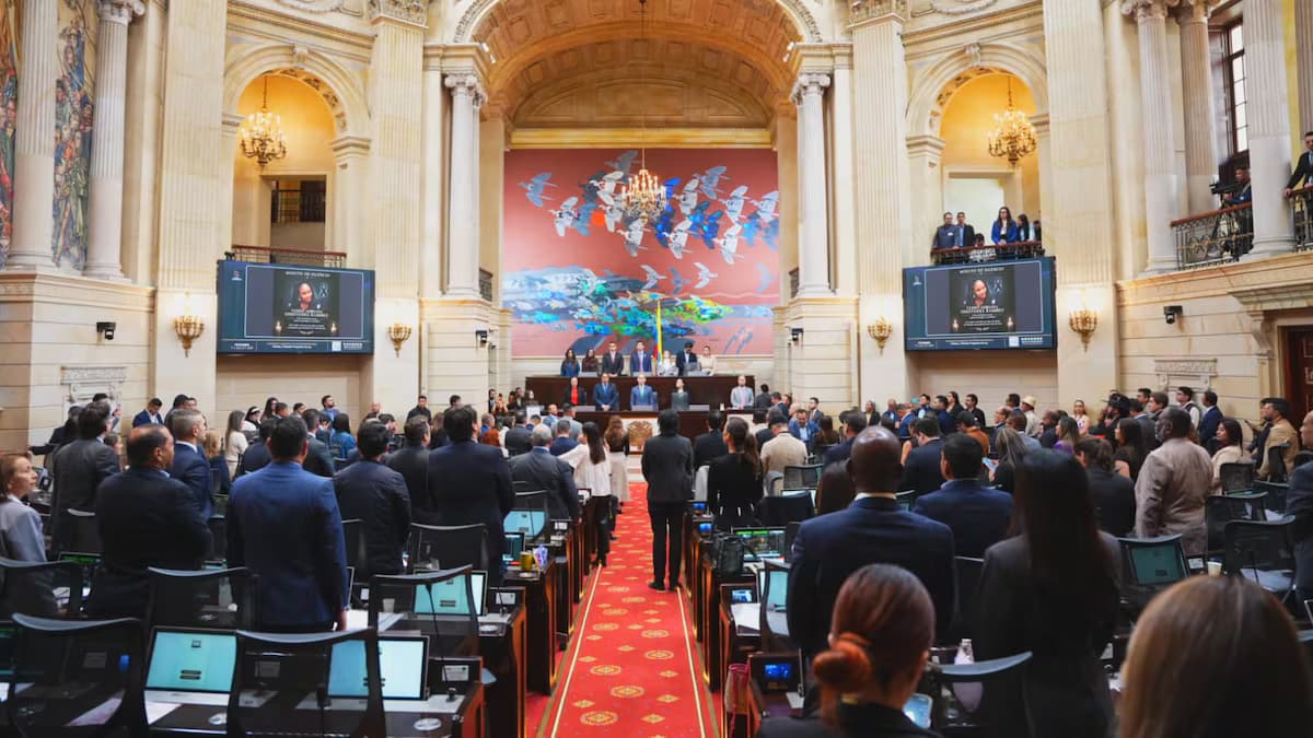 Sesión plenaria en el Capitolio Nacional, en Bogotá
