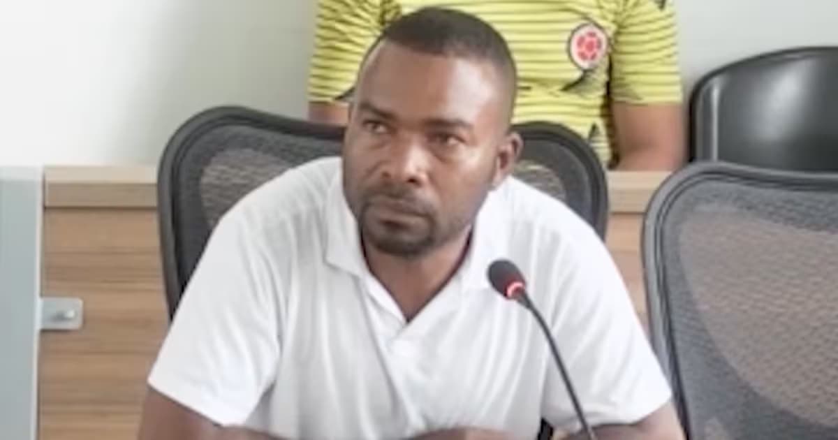 William Leonardo de la Cruz Valverde durante la audiencia en Tumaco