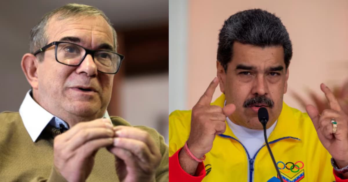 Rodrigo Londoño, Timochenko, y Nicolás Maduro