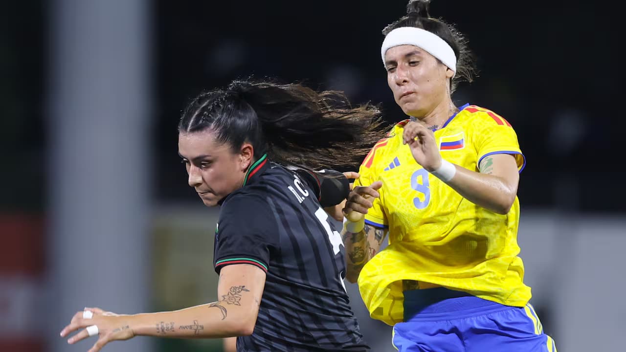 Jugadoras de la Selección Colombia femenina durante la final del fútbol de los Juegos Centroamericanos y del Caribe 2026