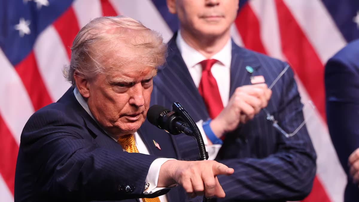 Donald Trump, presidente de Estados Unidos, durante una intervención pública