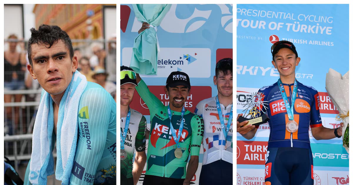 Ciclistas colombianos en competencia de ruta