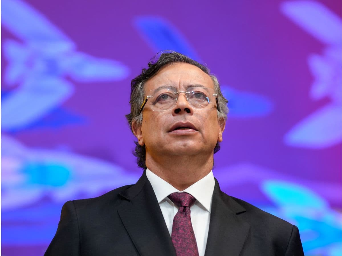 El expresidente Gustavo Petro durante una intervención pública