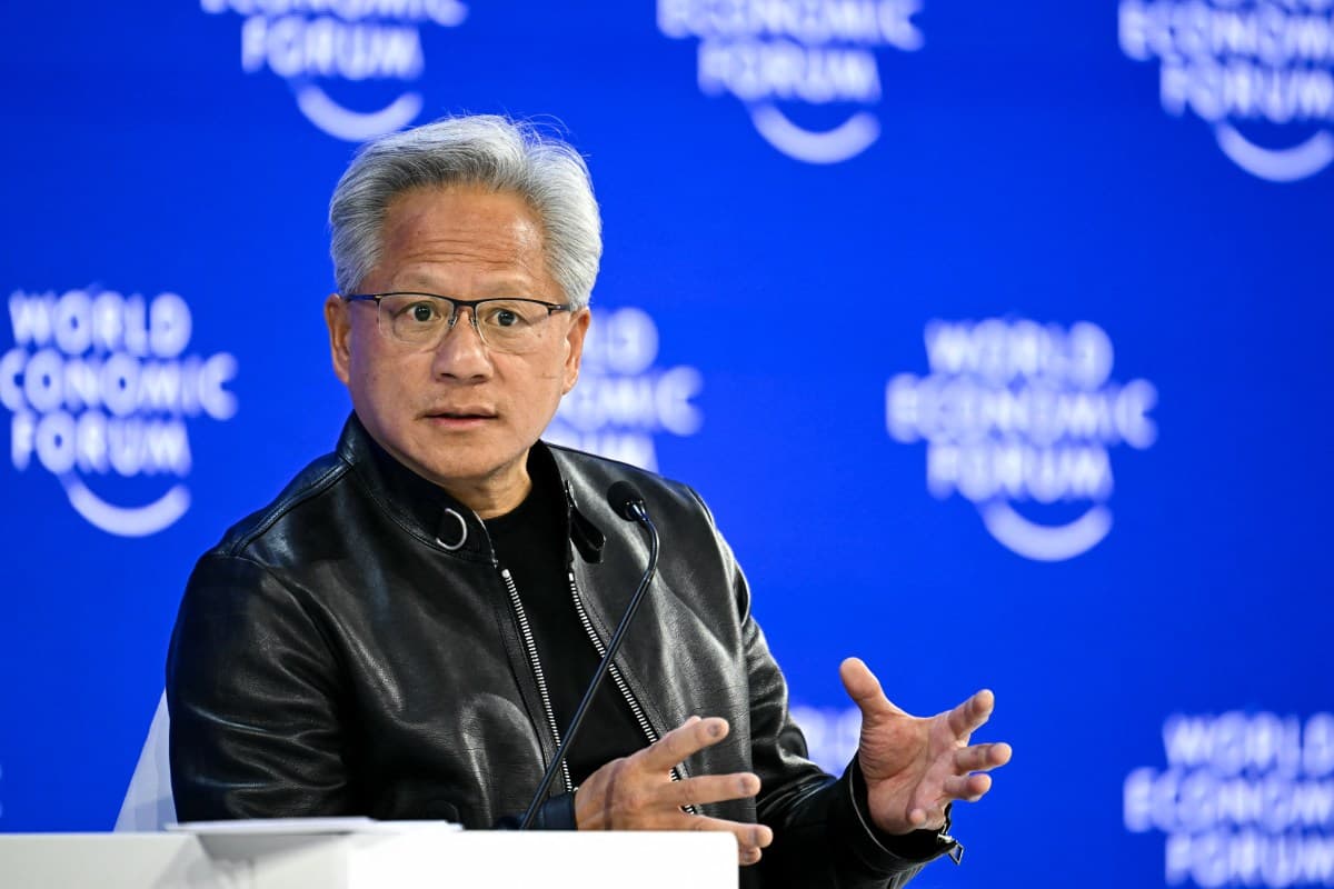 Jensen Huang, director ejecutivo de Nvidia, durante un panel