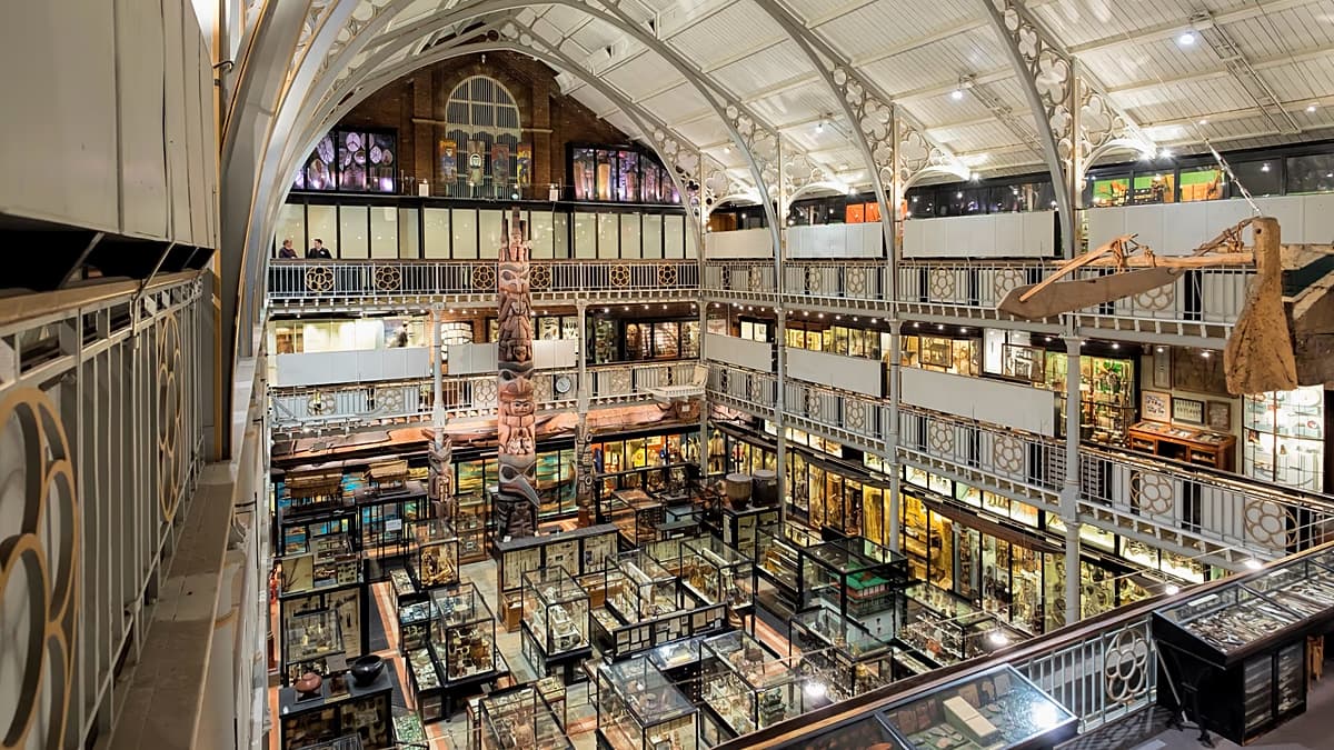Vista interior del Museo Pitt Rivers de la Universidad de Oxford