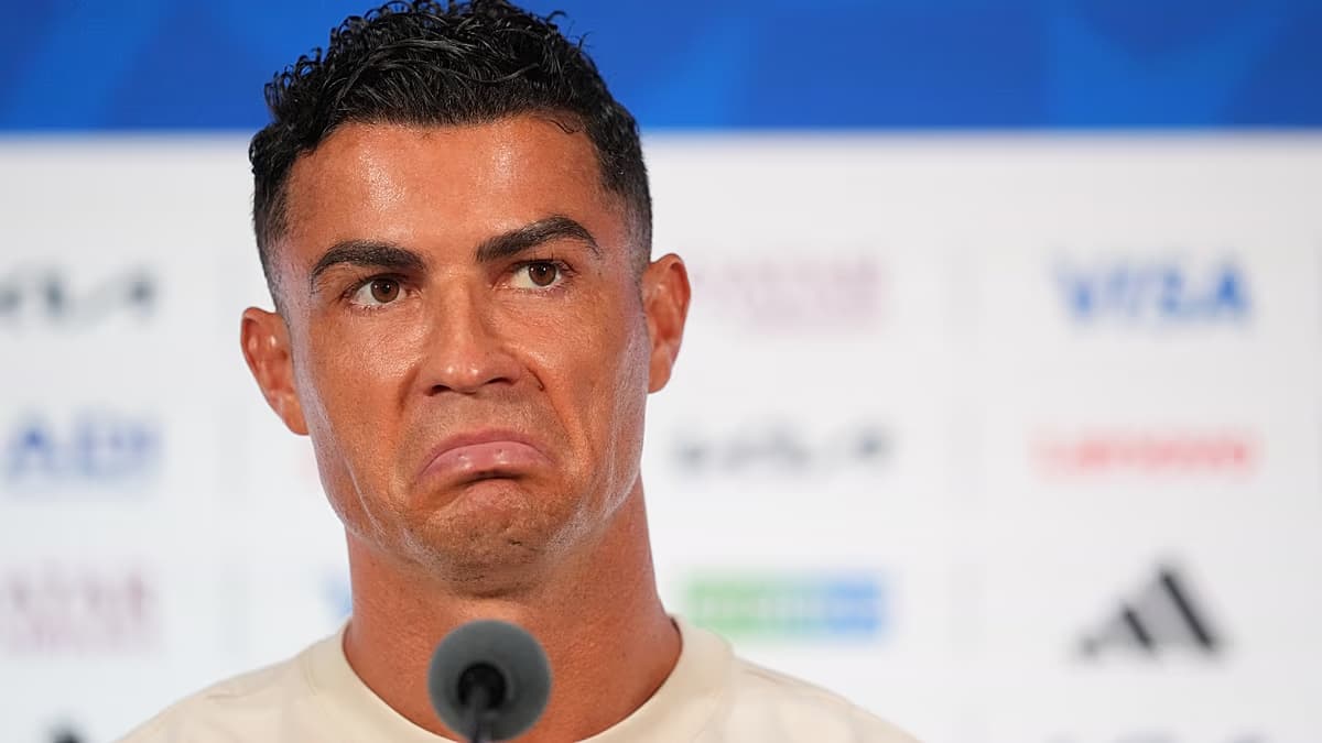 Cristiano Ronaldo en una rueda de prensa