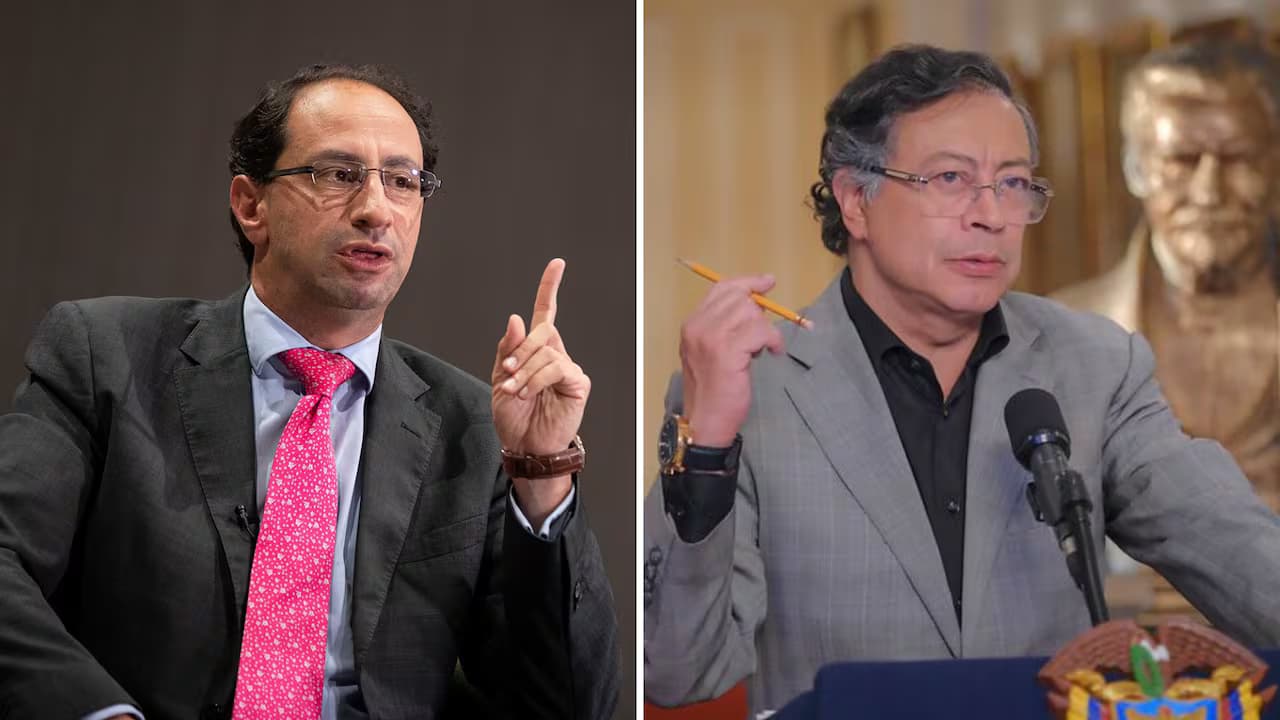 El vicepresidente José Manuel Restrepo y el expresidente Gustavo Petro, en fotos de archivo
