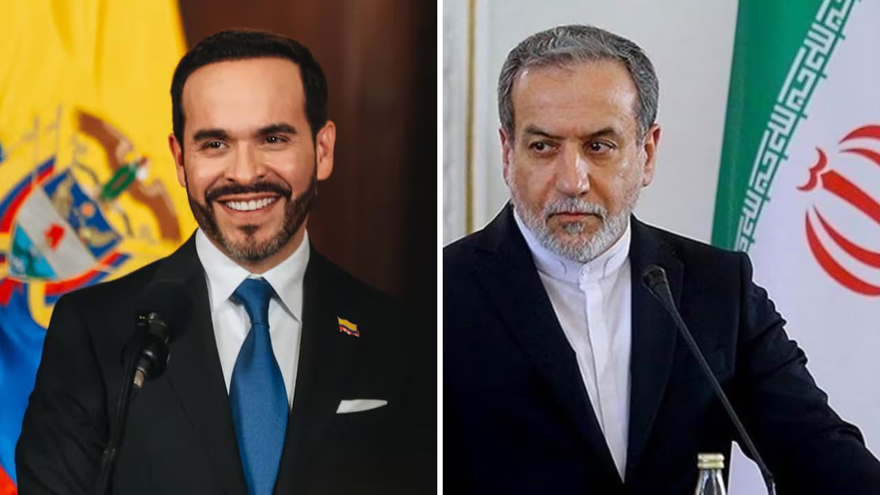 El presidente Abelardo de la Espriella y el canciller iraní Abbas Araghchi, en un montaje de dos fotografías