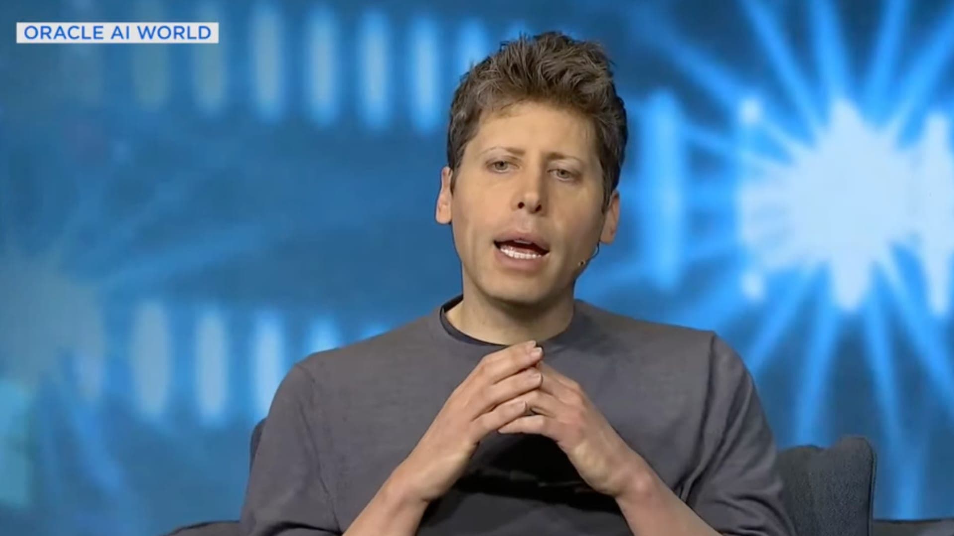 Sam Altman, director ejecutivo de OpenAI, durante una intervención en el evento Oracle AI World