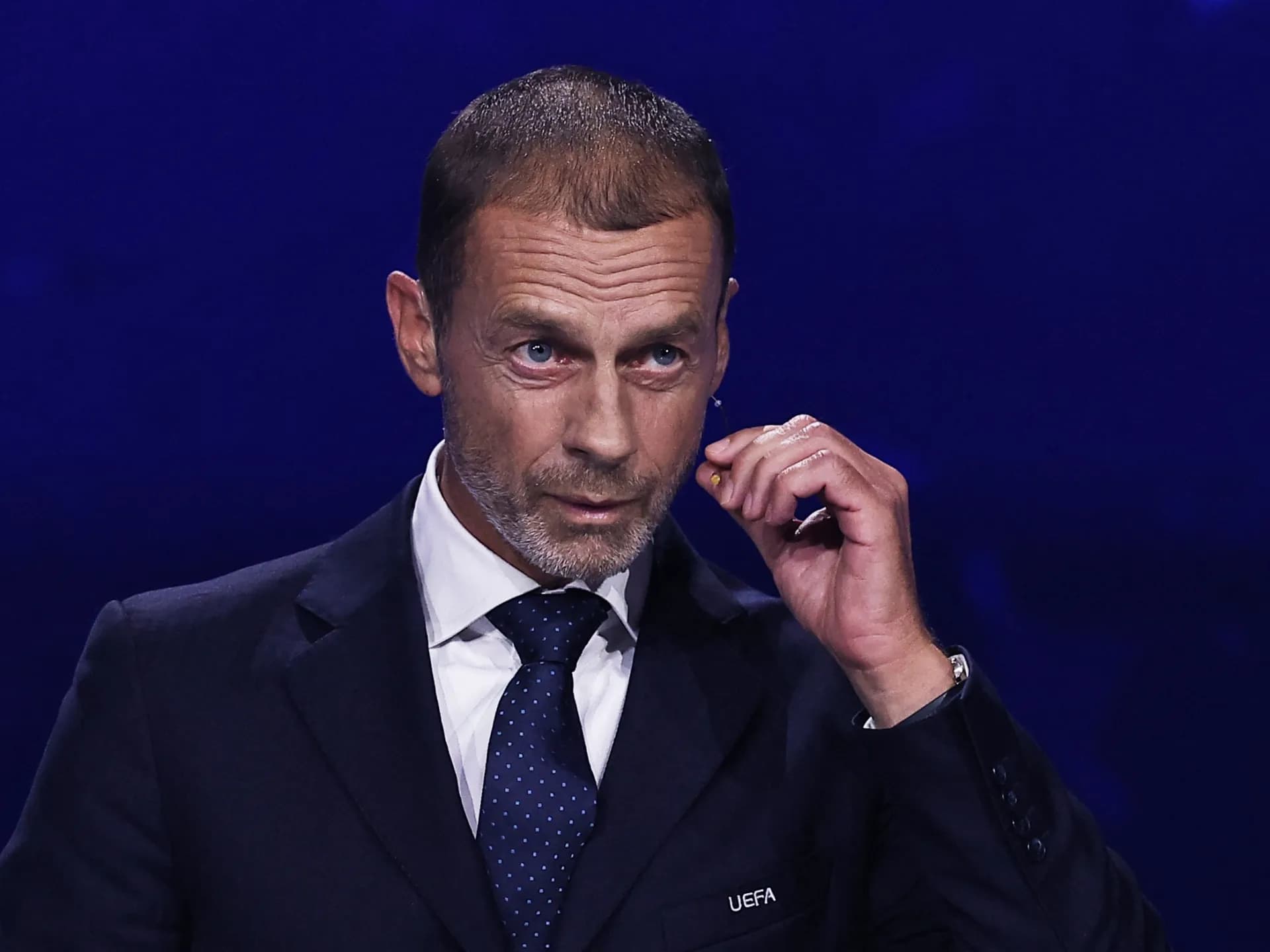 Aleksander Ceferin, presidente de la UEFA, durante el sorteo de la Liga de Campeones en Mónaco