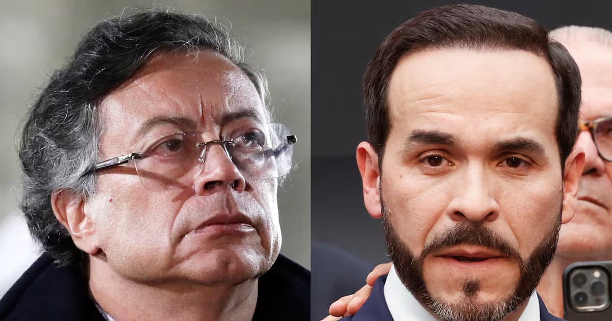 Composición con los rostros de Gustavo Petro y Abelardo de la Espriella