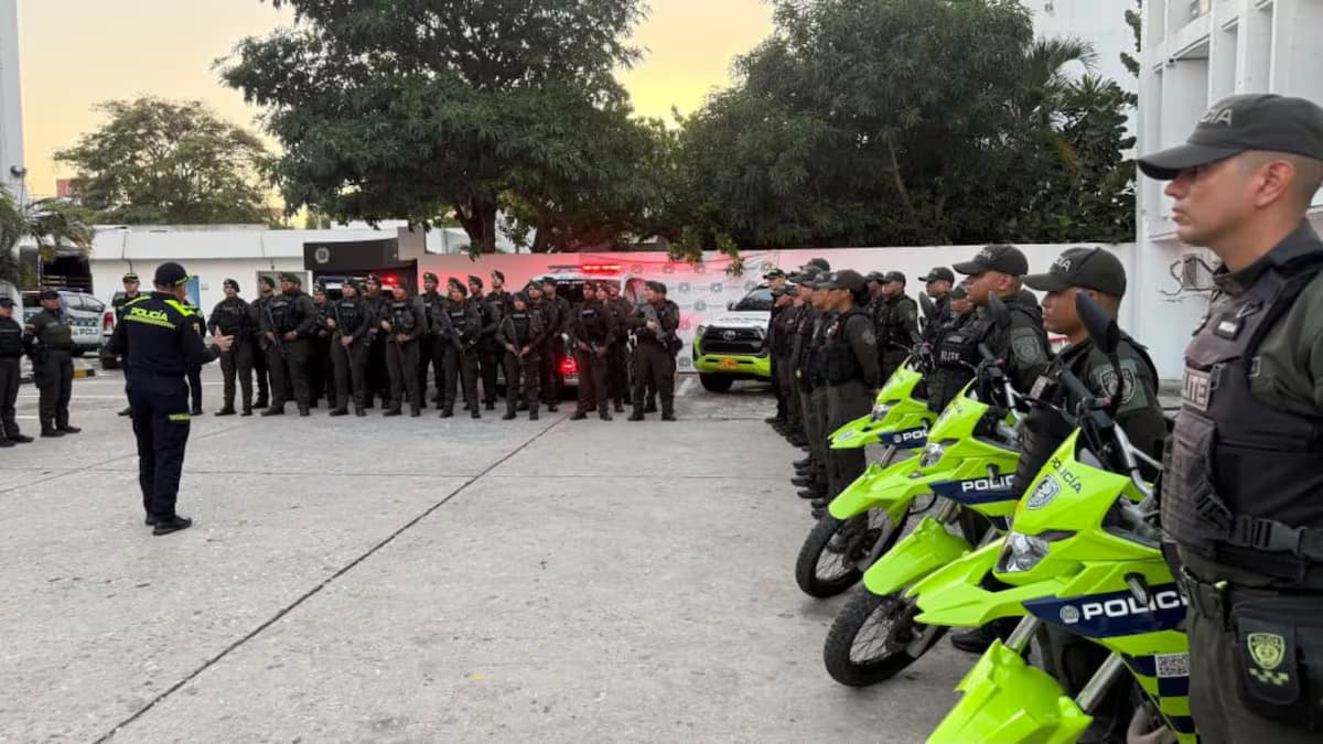 Operativo de la Policía Metropolitana en las calles de Barranquilla