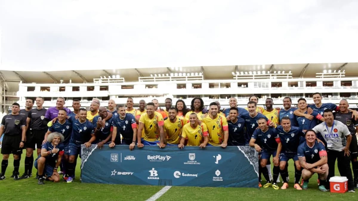 Jugadores de la selección de Colombia en un partido