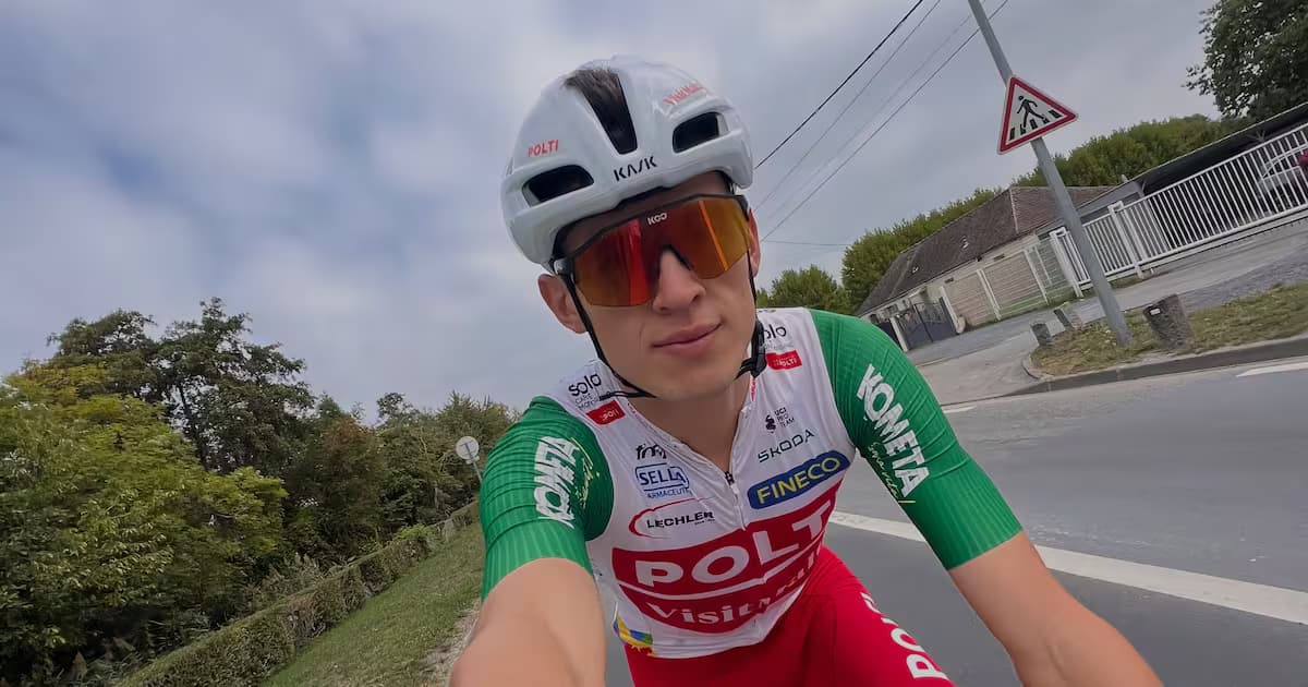 El ciclista colombiano Germán Darío Gómez, con el uniforme del Polti VisitMalta
