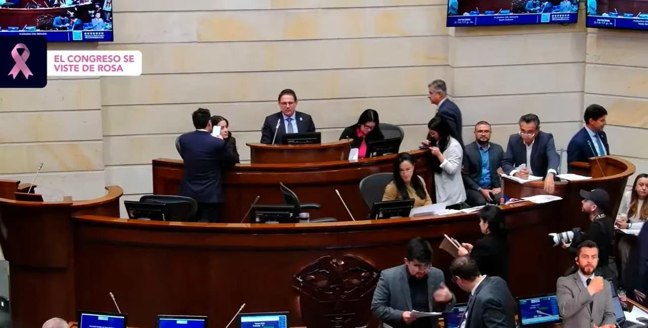 Mesa directiva y senadores en la plenaria del Senado durante el debate del presupuesto de 2027
