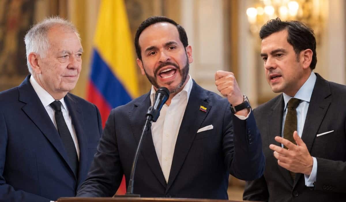 Alejandro Ordóñez, el presidente Abelardo de la Espriella y Rodrigo Lara, en un montaje fotográfico