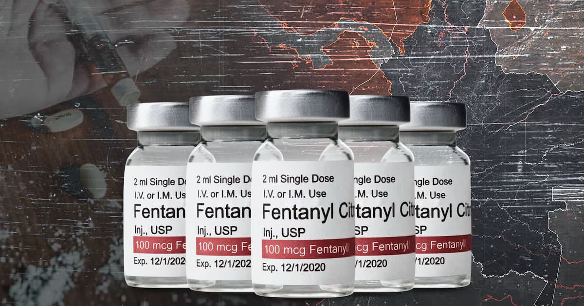 Ampollas de citrato de fentanilo de uso hospitalario.