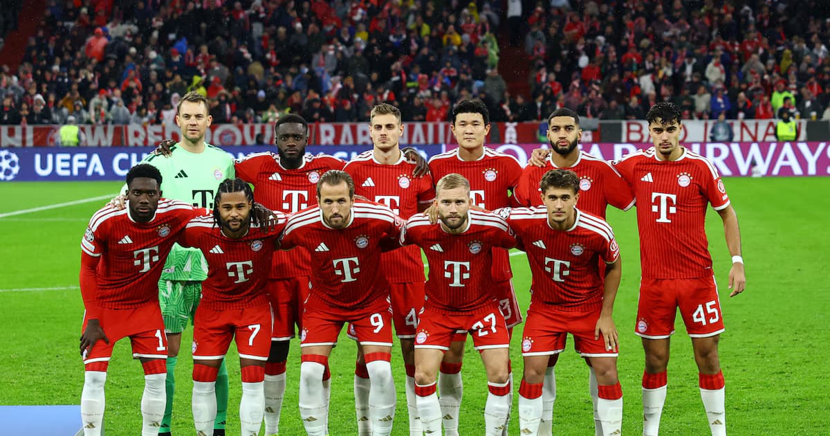 Formación titular del Bayern Múnich antes de un partido de la Liga de Campeones