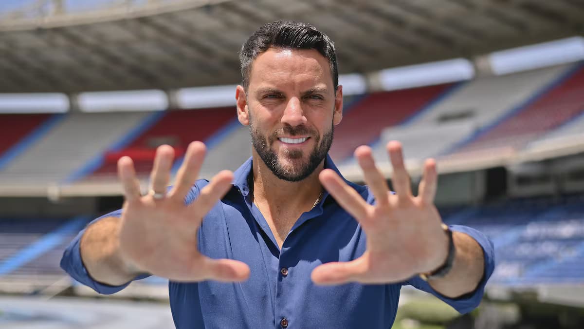Sebastián Viera en el estadio del Junior de Barranquilla