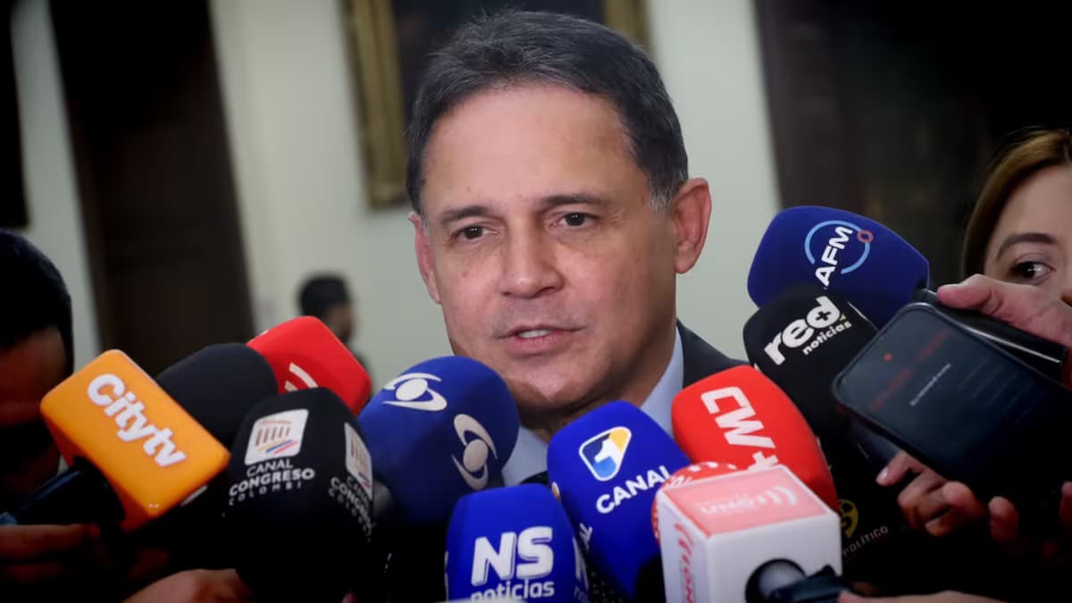 El presidente del Senado, Honorio Henríquez, habla ante los medios