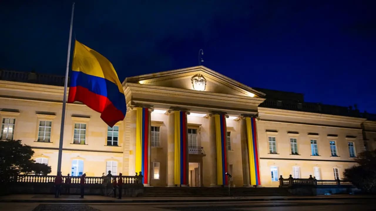 Fachada de la Casa de Nariño, en Bogotá