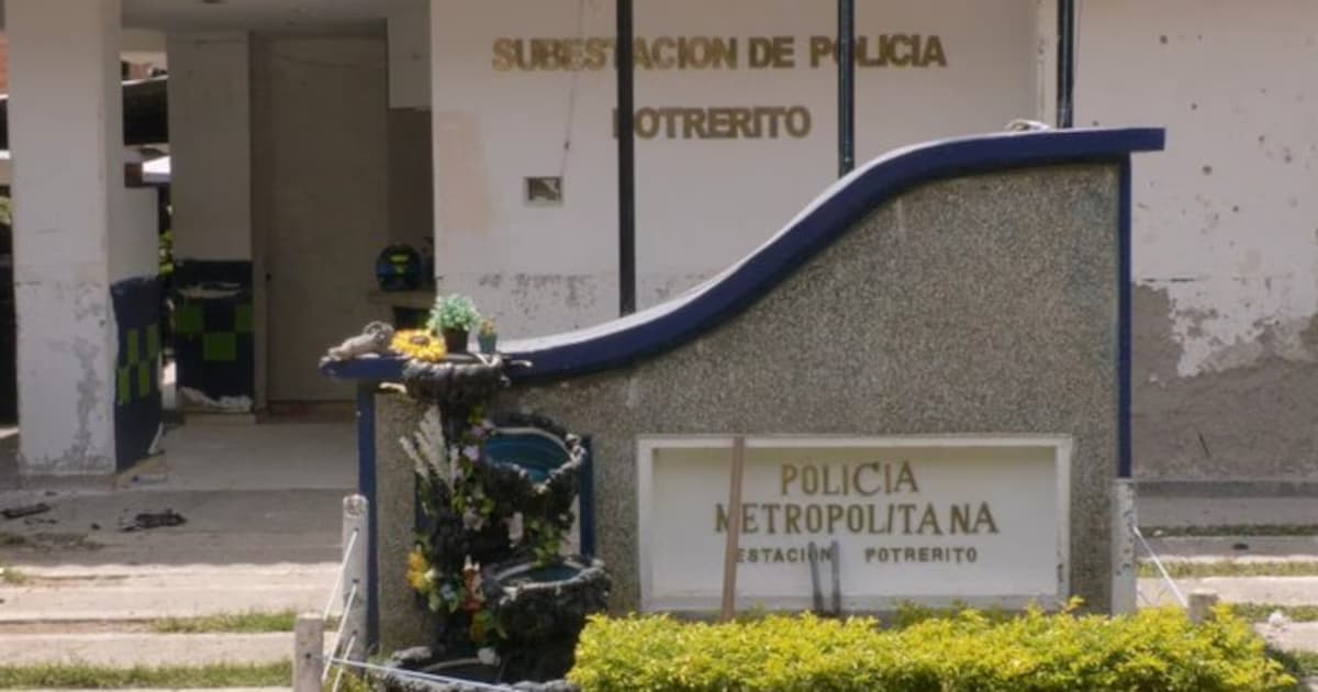 Fachada de la subestación de Policía del corregimiento de Potrerito, en Jamundí