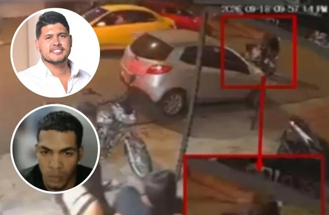Esteban Ramírez Parra, el capturado alias Waoo y una imagen de cámara de seguridad del momento del ataque en Belén Rosales