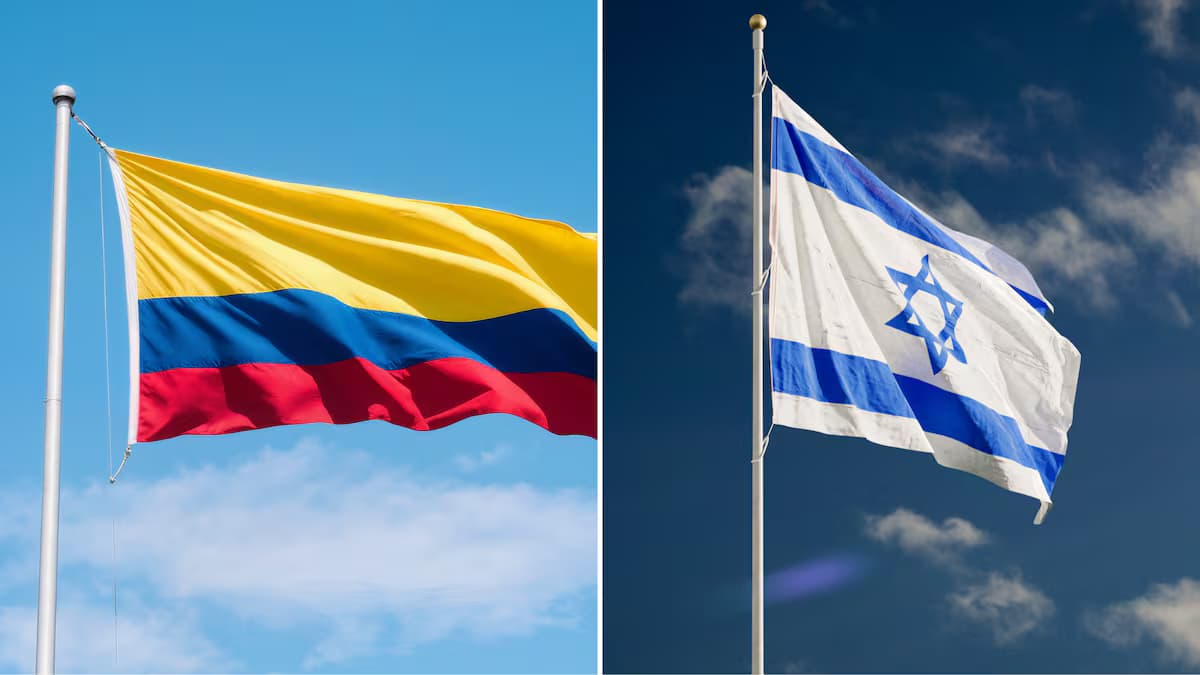 Banderas de Colombia e Israel