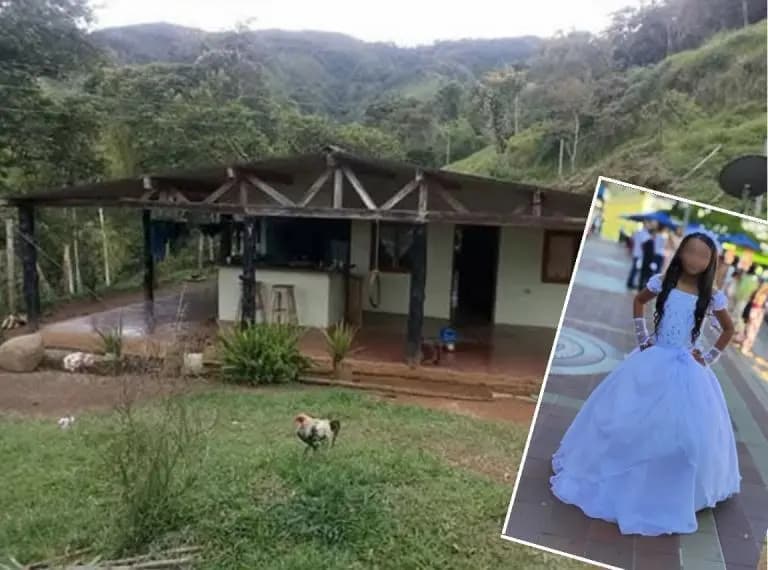 La casa de la finca de la vereda Las Cabras, en Frontino, donde fue hallada la niña Jhady Sofía Osorio Mesa