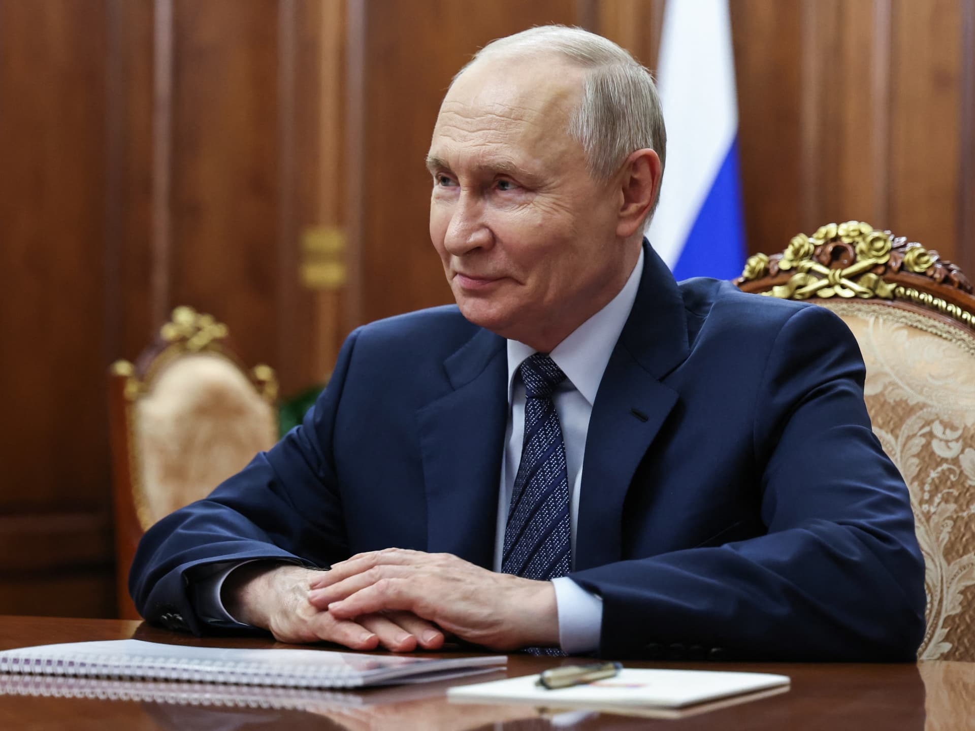 Vladímir Putin durante una reunión en Moscú
