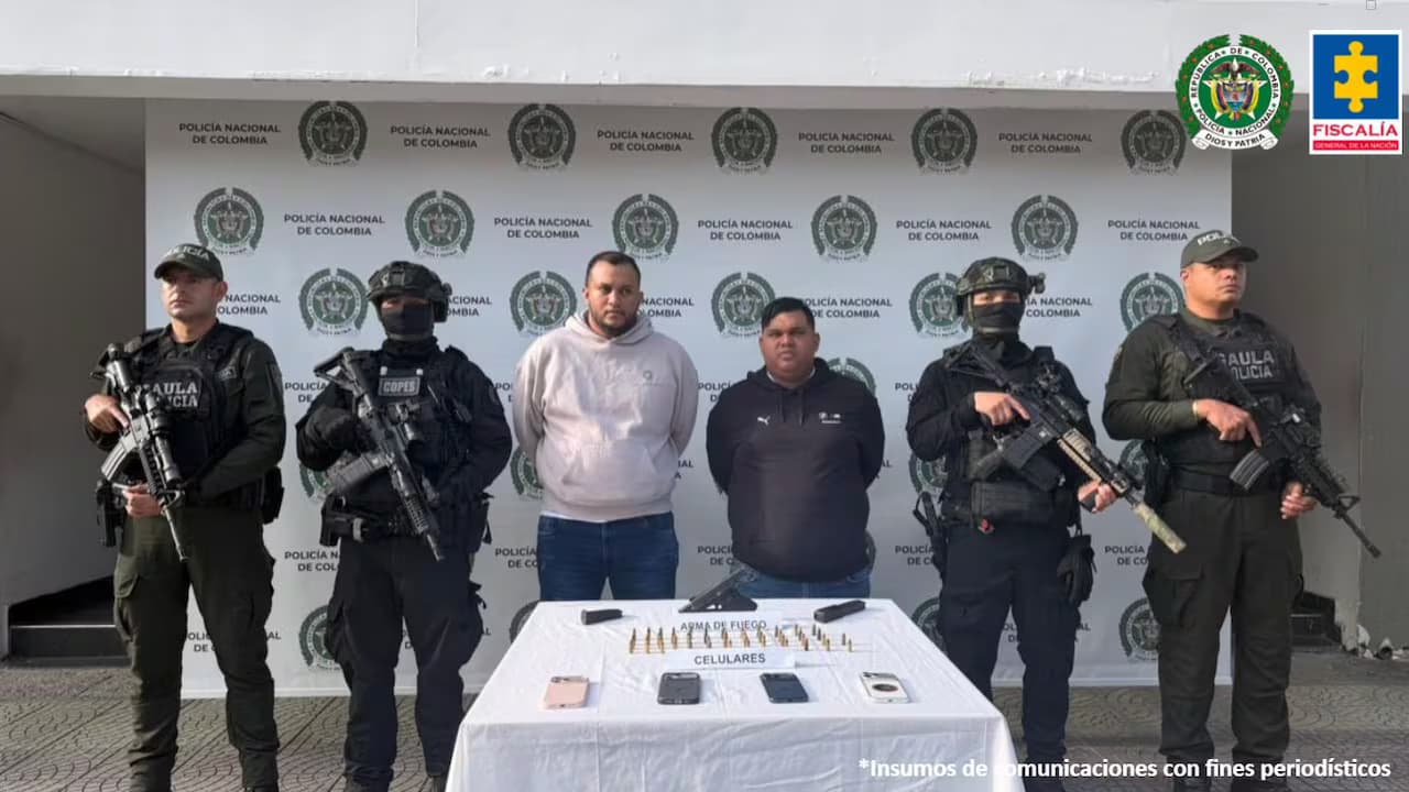 Operativo de la Policía Nacional durante la captura de los dos cabecillas