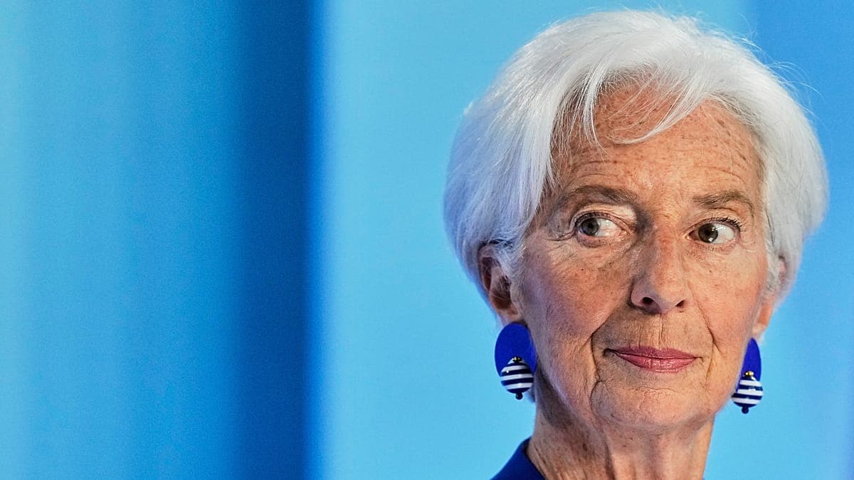 Christine Lagarde, presidenta del Banco Central Europeo, durante una rueda de prensa